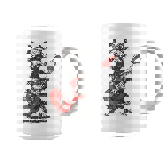 Vintage Yorkie Rock Dog Playing Guitar Rock Style Coffee Mug - Monsterry