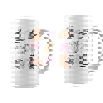 Western Cowgirl Cheval Avec Fleurs Cowboy Bottes Chapeau Nœud Rose Tasse - Cadeauxyz