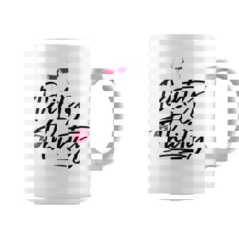 Womens Dirty Thirty 30th Birthday Cheers Wine With Red Lips Coffee Mug | Mazezy