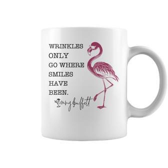 Wrinkles Only Go Where Smiles Have Been Flamingo Women Coffee Mug - Thegiftio