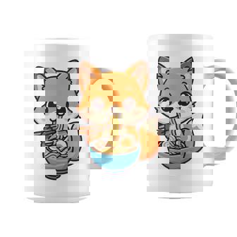 かわいいキツネを食べるラーメンかわいい動物アート コーヒーマグ - Kawaiitshirt