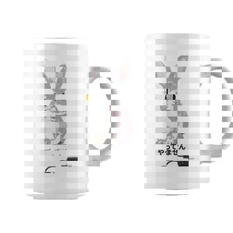 やってませんうさぎ 「I Didn't Do It」 いたずらウサギ 電源コード 面白いデザイン 黒文字 コーヒーマグ - Kawaiitshirt