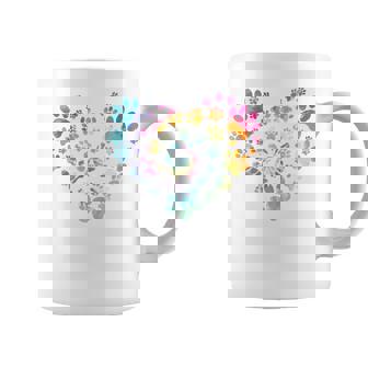 バックプリント 犬の足跡 犬 ペット 足跡 プリント 長袖tシャツ コーヒーマグ - Kawaiitshirt