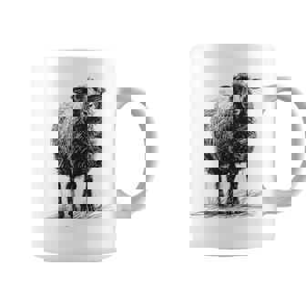 羊 アニマルプリント 動物園 ドローイング アート 絵画 羊 コーヒーマグ - Kawaiitshirt