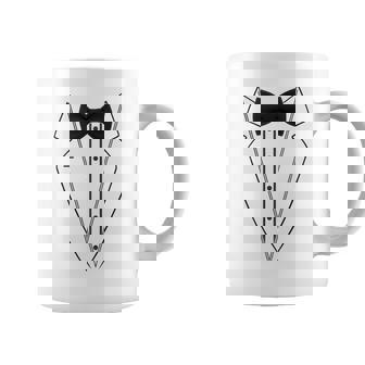 蝶ネクタイ付きホワイトtシャツ タキシード 面白いシャツ コーヒーマグ - Kawaiitshirt