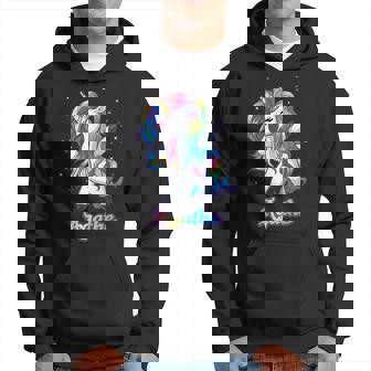 Agathe Dabbing Licorne Arc-En-Ciel Nom Personnalisé Sweat à capuche - Cadeauxyz