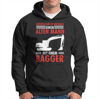 Alter Mann Mit Bagger Bagerfahrer Rentnerchaufelbagger Kapuzenpullover - Seseable