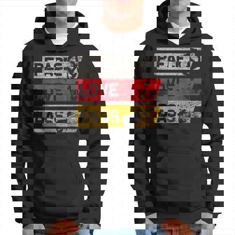 Bass Gitarre Frieden Zeichen Liebe Musik Bassist Kapuzenpullover - Geschenkecke