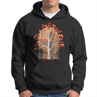 Birke Herbstfarben Birke Kapuzenpullover - Seseable