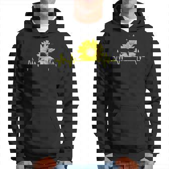 Blühendeonnenblumeonnenblumen Herzschlag Natur Blume Kapuzenpullover - Seseable