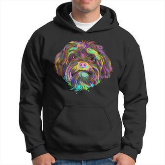 Bolonka Zwetna Geschenkeplash Hund Bunte Bolonka Zwetna Hunde Cartoonchwarz Multicolored Kapuzenpullover - Seseable