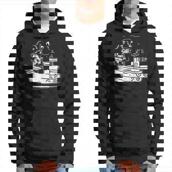 Cat Boat Bateau Pirate Capitaine Alien Retro Humour Cadeau Sweat à capuche - Cadeauxyz