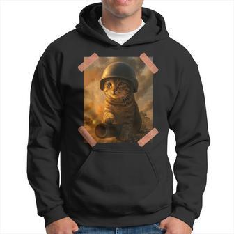 Char Militaire Chat Drôle Pro Gun Patriotic Humour Lovers Sweat à capuche - Cadeauxyz