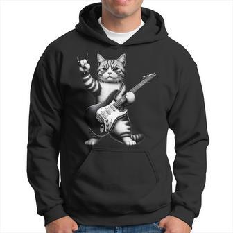 Chat Guitariste Électrique Guitare Rocktar Humour Chat Sweat à capuche - Cadeauxyz