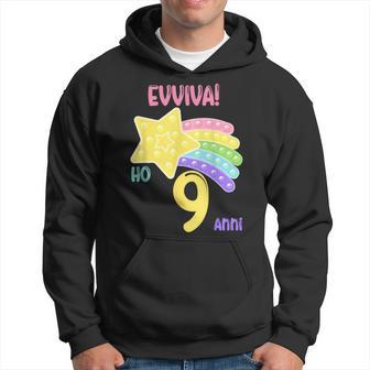 Compleanno 9 Anni Femminatella Pop It Auguri 9 Anni Felpa con cappuccio - Novitaregali