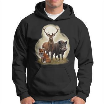 Conception D'animaux De La Forêt Cerfanglier Et Renard Sweat à capuche - Cadeauxyz