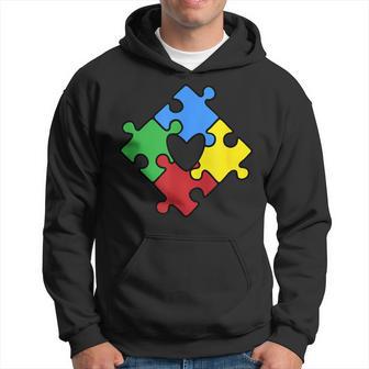 Corazón Puzzle Autismo Apoyo Diseño Especial Educaciónímbolo Sudadera - Regaloses