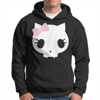 Cráneo De Gato Con Lazo De Pelo Anime Kawaii Retrointage Sudadera - Regaloses