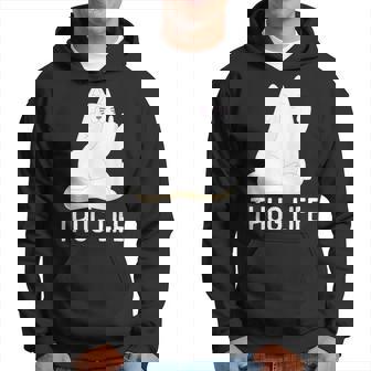 Crazy Rude Cat Thug Life Avec Majeur Sweat à capuche - Cadeauxyz