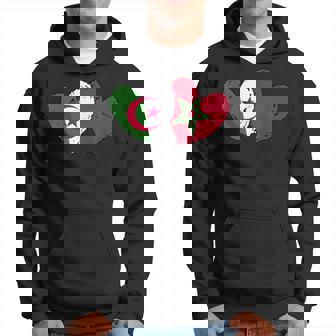 Drapeau Algérie Maroc Cœurs Algérie Maroc Amitié Sweat à capuche - Cadeauxyz