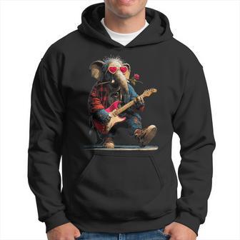 Éléphant Jouant De La Guitare Guitariste Animalaint-Valentin Sweat à capuche - Cadeauxyz