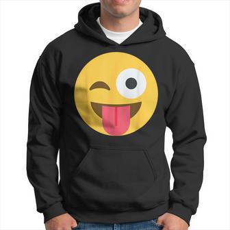 Emoticon Faccia Ammiccante Con La Lingua Felpa con cappuccio - Novitaregali