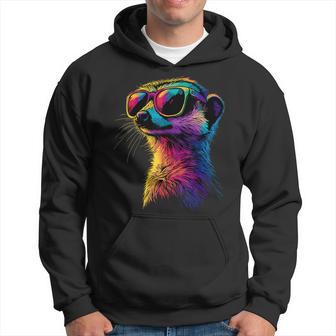 Erdmännchen Mitonnenbrille Bunt Popartüßes Erdmännchen Kapuzenpullover - Geschenkecke