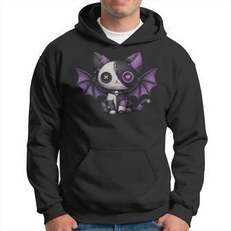 Gato Gótico Kawaii Diseño De Patchwork Manga Larga Sudadera - Regaloses