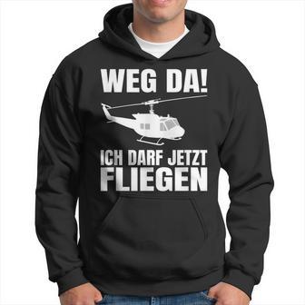 Geschenk Helikopter Führerschein Hubschrauber Flugschein Bestanden Weg Da Pilot Klassischchwarz Kapuzenpullover - Geschenkecke