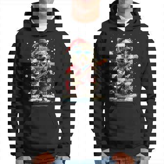 Hérisson De Noël Jouant Guitare Animal Musicien Rock Musique Sweat à capuche - Cadeauxyz