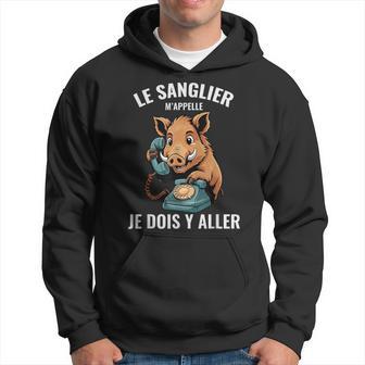 Hommeanglier Humoristique Pour Chasseur Appel Téléphone Sweat à capuche - Cadeauxyz