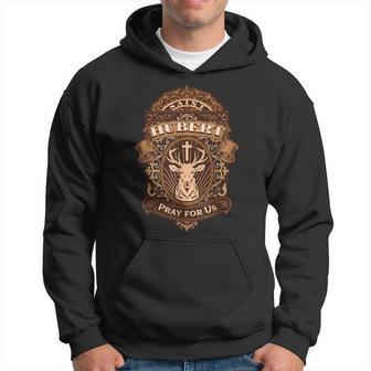 Hubert Hubertusaint Patron Des Chasseurs Cerf Catholique Sweat à capuche - Cadeauxyz