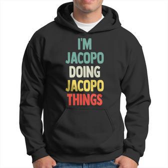 Jacopo Jacopo Doing Jacopo Things Fun Nome Personalizzato Jacopo Maglia A Manica Felpa con cappuccio - Novitaregali