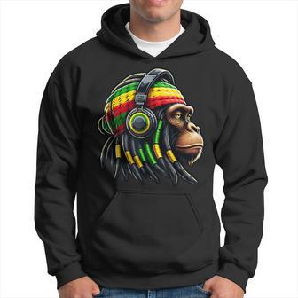 Jamaica Roots Reggaechimpanse Kopfhörer Rastafari Affe Kapuzenpullover - Geschenkecke