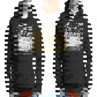 Jolie Pâquerettes Prairie Avec Chat Endormi Amusant Sweat à capuche - Cadeauxyz