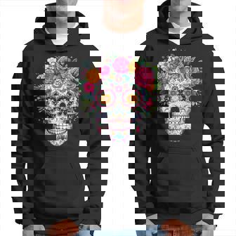 Jour Des Fleurs Mortes Tête De Mort Enucre Dia De Los Muertos Sweat à capuche - Cadeauxyz