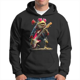 Joyful Grenouille Jouant De La Guitare Guitariste Animalaint-Valentin Sweat à capuche - Cadeauxyz