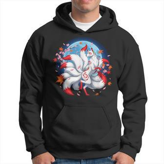 Kitsune Renard À Neuf Queues Folklore Japonaisakura Sweat à capuche - Cadeauxyz