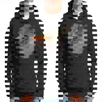 Kugelfisch Der Eine Karotte Isst Meme Lustige Blowfish Dank-Meme Kapuzenpullover - Seseable