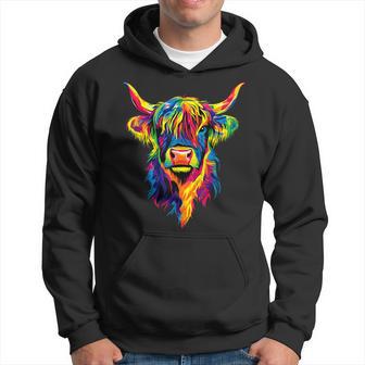 Kuh Highland Cow Hochlandrind Bauer Rind Bauernhofüße Kühe Kapuzenpullover - Geschenkecke