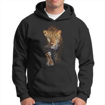 Leopardo Retrato Animal Ilustración Arte Leopardo Sudadera - Regaloses