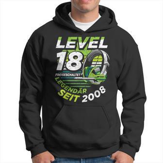 Level 18 Geburtstag Junge Gamer Mann Deko Jahrgang 2008 Kapuzenpullover - Geschenkecke
