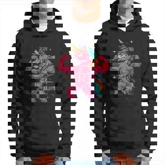 Licorne Forte Fléchissant Les Muscles Arc-En-Ciel Cheveux Fantaisie Drôle Sweat à capuche - Cadeauxyz