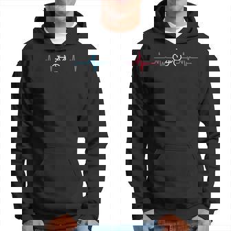 Ligne Cardioélo Minimaliste Cadeau Cycliste Homme Sweat à capuche - Cadeauxyz