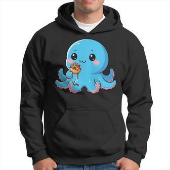 Lindo Pulpo Comiendo Donut Kawaii Dibujos Animados Japon Manga Larga Sudadera - Regaloses