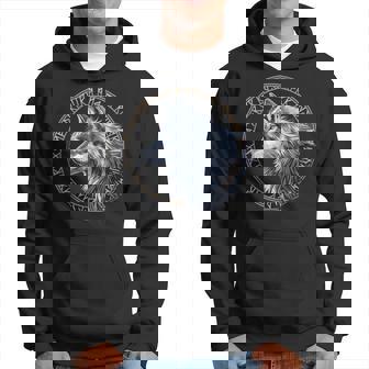 Loup Lettresiking Nordiques Runiques Loups Sweat à capuche - Cadeauxyz