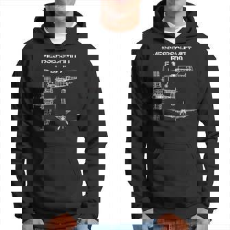 Messerschmitt Bf 109 Avion De Chasse Allemand Ww2 Blueprint Sweat à capuche - Cadeauxyz