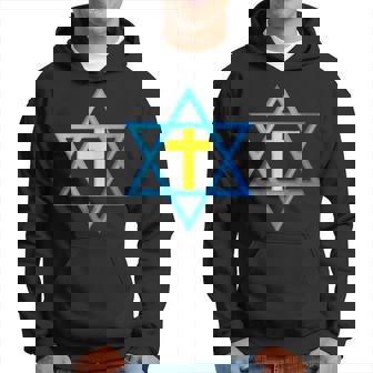 Messianique Étoile De David Avec Croix Dorée Sweat à capuche - Cadeauxyz