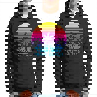 Miami Beach Florida Retrointage Atardeceracacionesiajes Manga Larga Sudadera - Regaloses