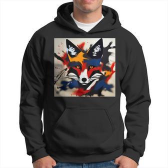 Motif Renard Coloré Et Expressionniste Pour Amoureux Du Renard Sweat à capuche - Cadeauxyz
